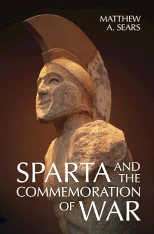 The cover of the book has a stone statue of an ancient Spartan in a tall helmet. 