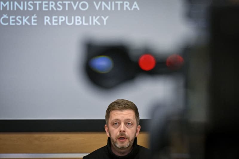 Czech Interior Minister Vit Rakusan speaks during a press conference on the shooting at the Faculty of Arts. Šimánek Vít/CTK/dpa