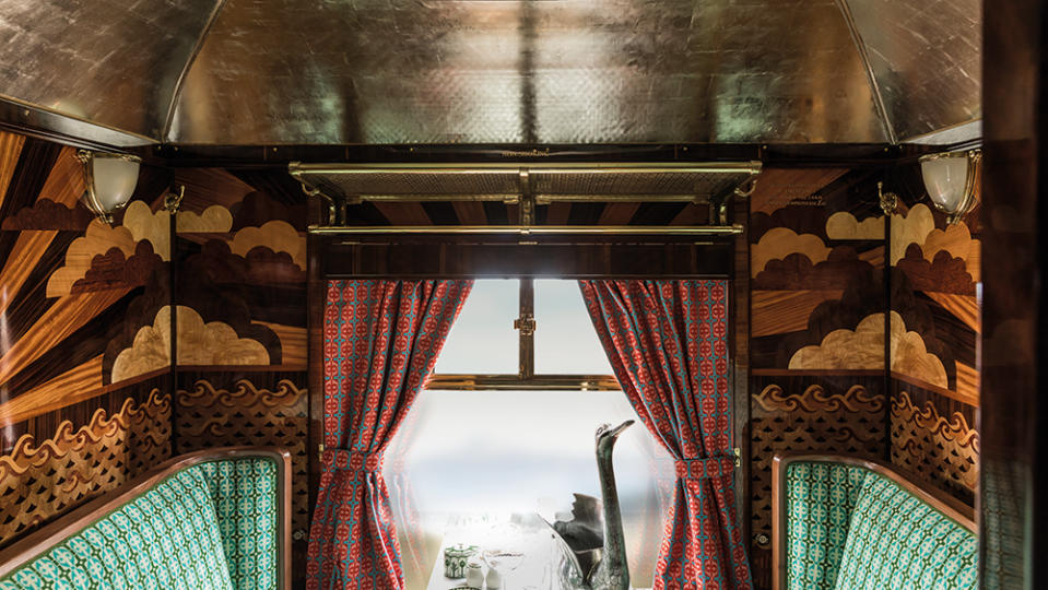 The woodwork and silver leaf detailing in the coupe. - Credit: Photo: Courtesy of British Pullman, A Belmond Train, England