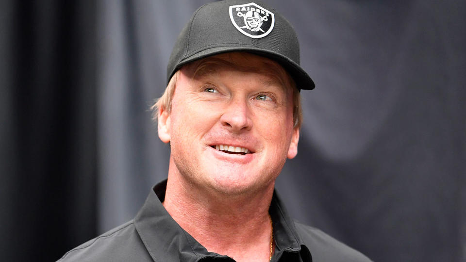 Jon Gruden has reigned as head coach of the Las Vegas Raiders in the wake of an explosive email scandal. Pic: Getty