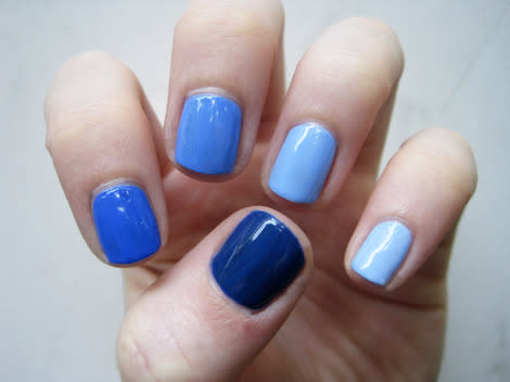 Blue ombre after steps four and five.