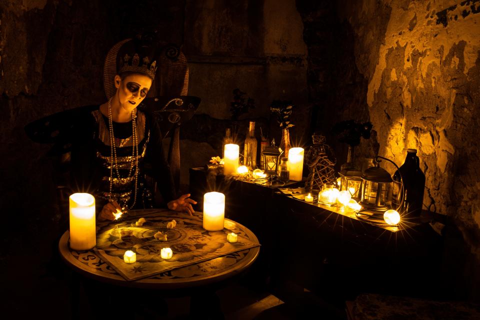 Fortune teller in The Speakeasy at Eastern State Penitentiary