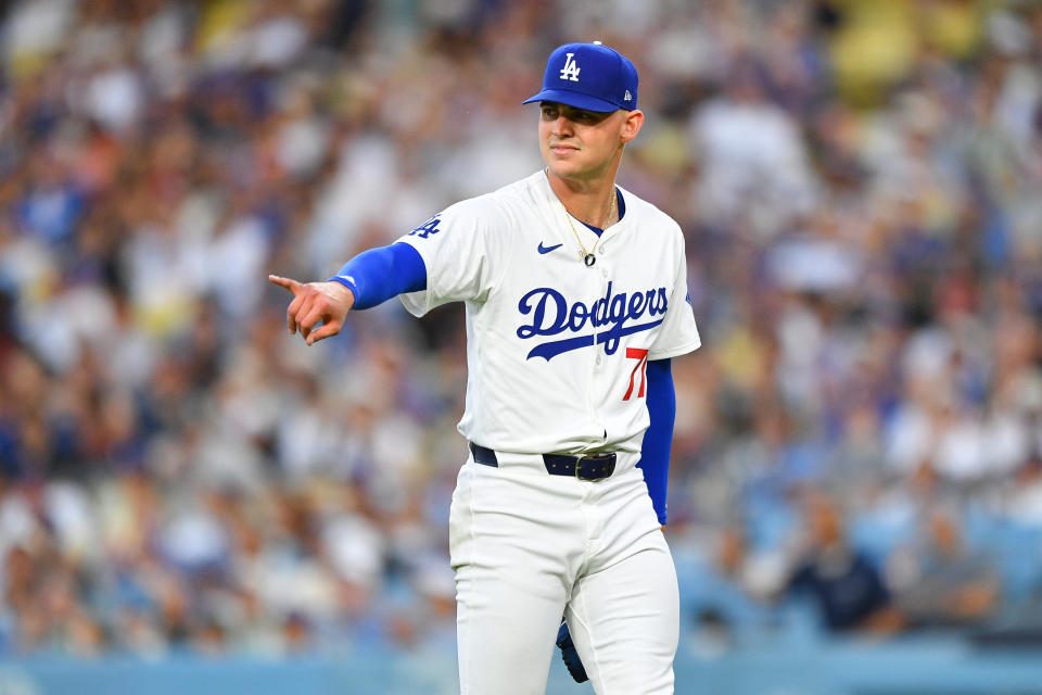 River Ryan maakte maandagavond indruk tijdens zijn MLB-debuut.  (Brian Rothmuller/Icon Sportswire via Getty Images)