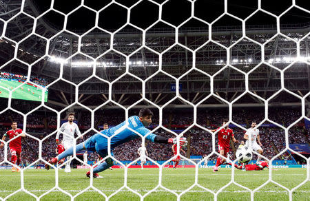 Soccer Football - World Cup - Group B - Iran vs Spain - Kazan Arena, Kazan, Russia - June 20, 2018 Spain's Diego Costa scores their first goal REUTERS/Sergio Perez