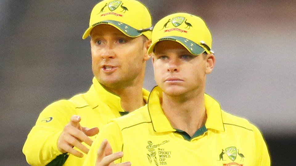 Michael Clarke and Steve Smith, pictured here at the 2015 World Cup.
