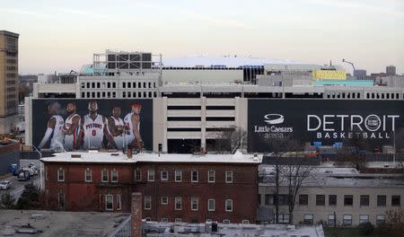 Nov 22, 2016; Detroit, MI, USA; A general view of the new Detroit Pistons and Detroit Red WIngs shared venue Little Caesars Arena from Cass Tech High School. Mandatory Credit: Raj Mehta-USA TODAY Sports