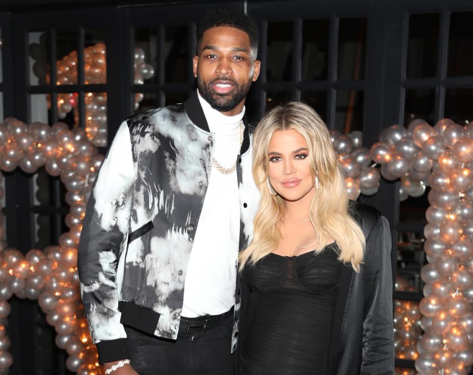 A close-up of Khloé and Tristan