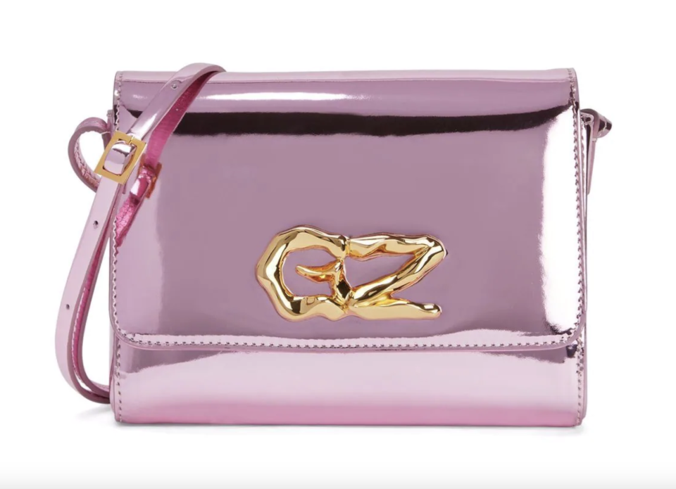 Guiseppe Zanotti Thabit patent-leather crossbody bag. (PHOTO: Farfetch)