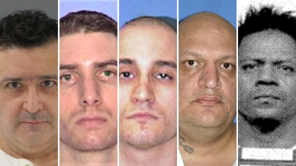 Executed El Paso men on death row (from left to right): David Renteria, Justen Hall, William Berkley, Ricardo Ortiz and Ramon Hernandez.