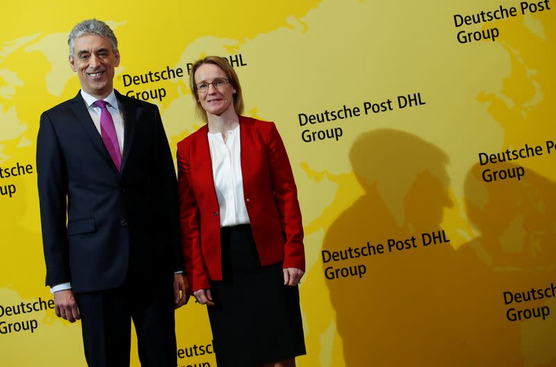 DHL CEO Appel at the annual news conference of the German postal and logistic group in Troisdorf