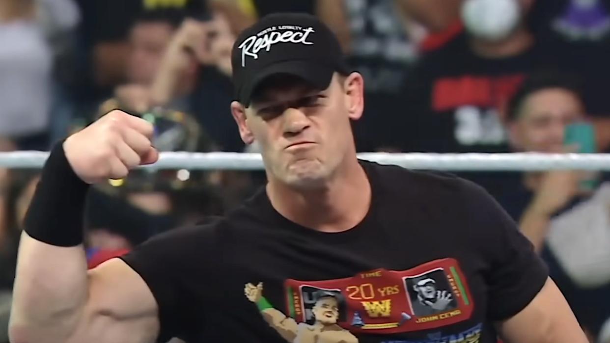  John Cena on WWE Monday Night Raw in 2022. 