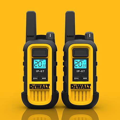 1) DEWALT DXFRS300 1 Watt Heavy Duty Walkie Talkies - Waterproof, Shock Resistant, Long Range & Rechargeable Two-Way Radio with VOX (2 Pack)