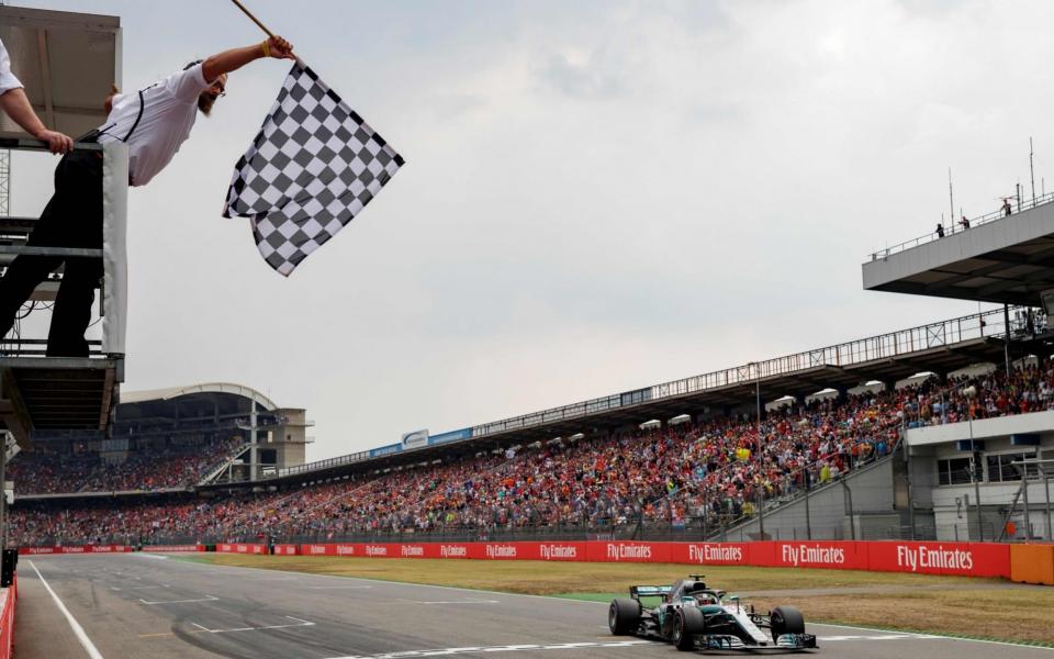 Lewis Hamilton drove from 14th on the grid to a memorable win in Hockenheim - AFP