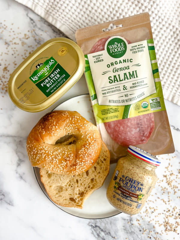 Ingredients for the Sarah Jessica Parker bagel sandwich<p>Courtesy of Jessica Wrubel</p>