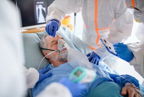 <span class="caption">Is it true that the British variant is 30% more deadly?</span> <span class="attribution"><a class="link " href="https://www.shutterstock.com/image-photo/infected-patient-quarantine-lying-bed-hospital-1704411607" rel="nofollow noopener" target="_blank" data-ylk="slk:Halfpoint/Shutterstock;elm:context_link;itc:0;sec:content-canvas">Halfpoint/Shutterstock</a></span>