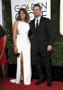 <p>Luciana Barroso glowed in a high-slit white gown while hubby Matt Damon looked dapper in his suit. </p>