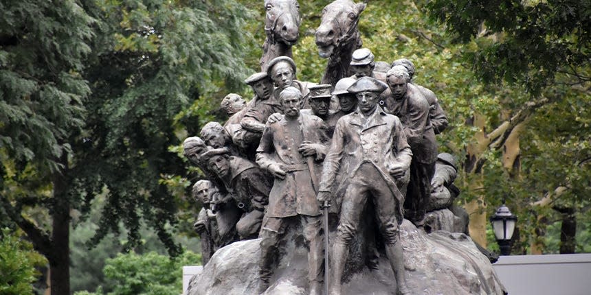 Wars of American monument in Newark's Military Park.