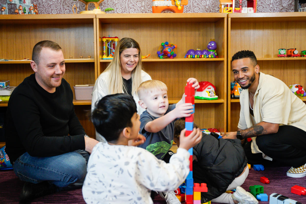 The singer was able to chat with families staying at the house in Manchester (Ronald McDonald House Charities/PA)