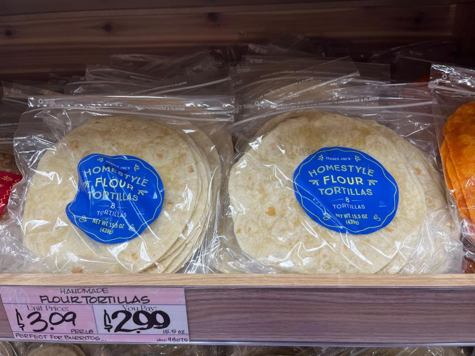 Tortillas in package for $2.99 each at Trader Joe's 