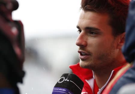 Marussia Formula One driver Jules Bianchi of France speaks to the media after a news conference at the Suzuka circuit October 2, 2014. REUTERS/Yuya Shino