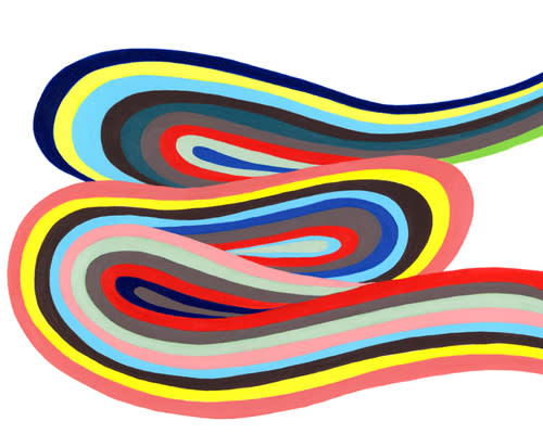 This swirly rainbow print would be right at home in a contemporary art gallery.