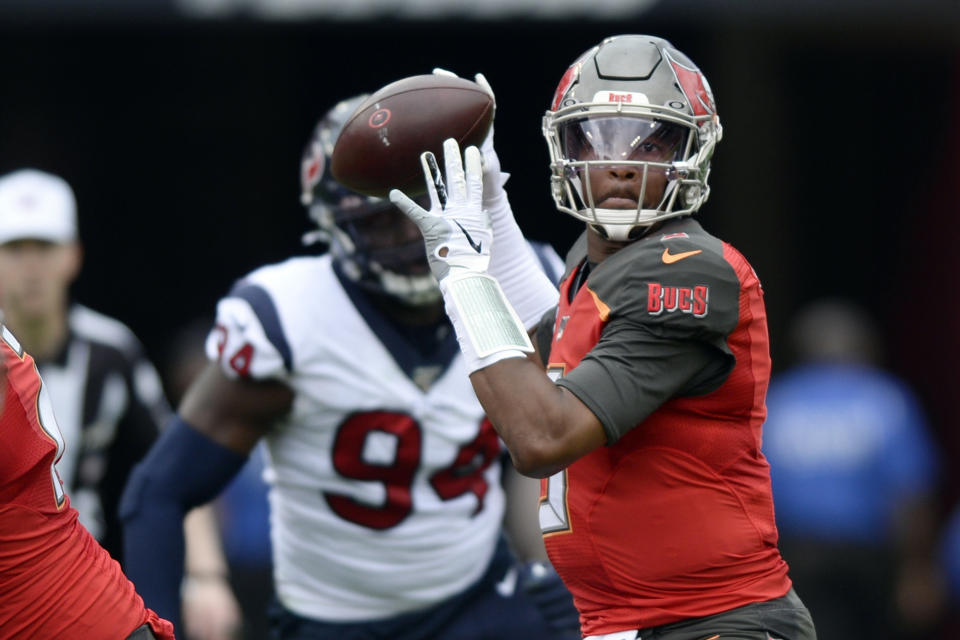 Former Tampa Bay Buccaneers quarterback Jameis Winston (3) won't be a starter in 2020. (AP Photo/Jason Behnken, File)