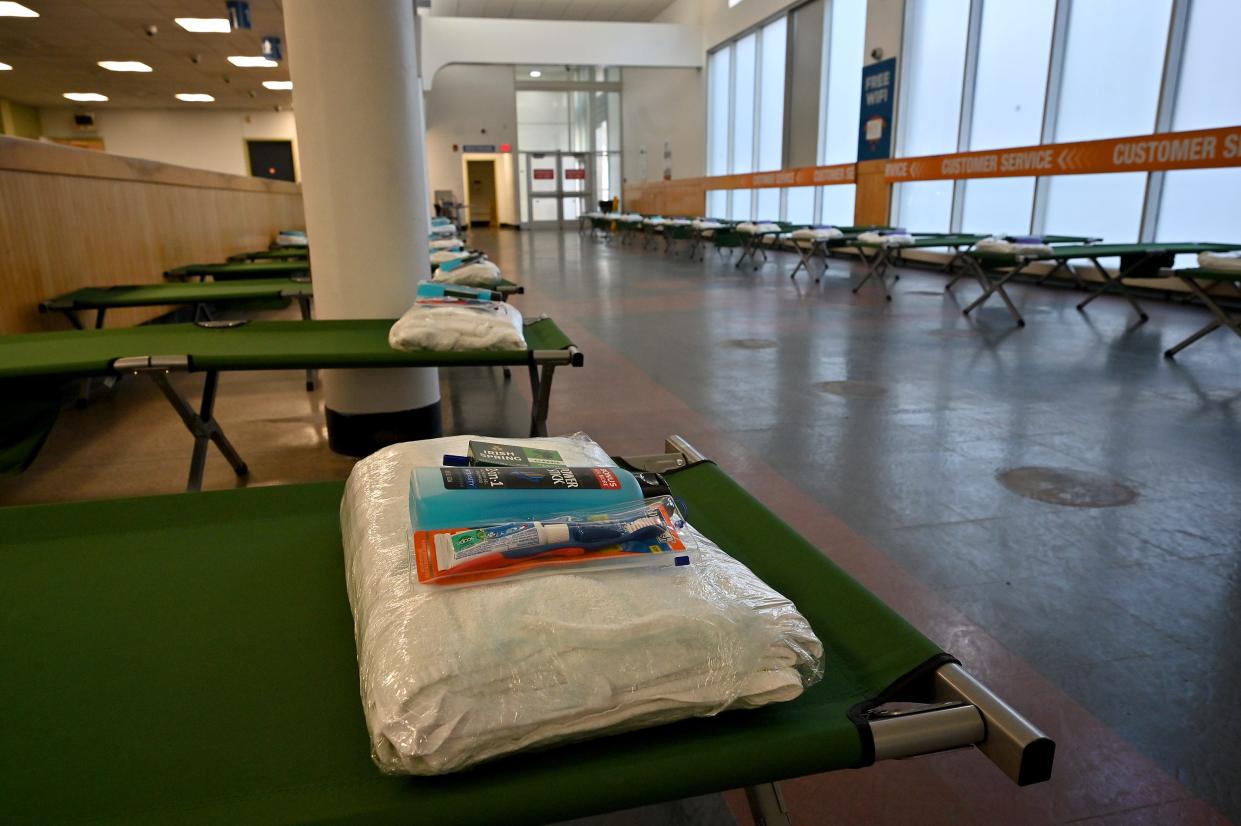 The shelter at the RMV, shown in December.