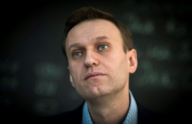 Russian opposition leader Alexei Navalny spoke to AFP at the office of his Anti-corruption Foundation (FBK) in Moscow on January 16, 2018