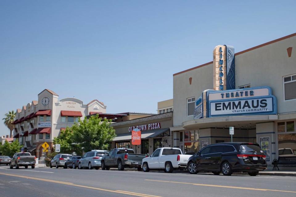 Downtown Lincoln maintains a “Mayberry” feel as shown in July. Some long-time residents question whether the city can maintain a connection with its roots as the population continues to grow.