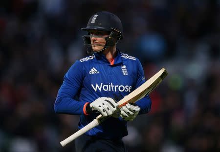 Britain Cricket - England v Sri Lanka - Fourth One Day International - Kia Oval - 29/6/16 England's Jason Roy dejected after being bowled by Sri Lanka’s Nuwan Pradeep Action Images via Reuters / Matthew Childs Livepic EDITORIAL USE ONLY.