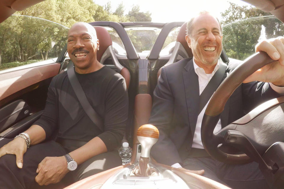 Eddie Murphy appears in Comedians in Cars Getting Coffee with Jerry Seinfeld (Credit: Netflix)