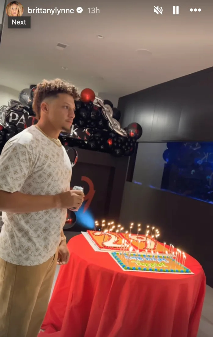 Patrick Mahomes at his 29th birthday party