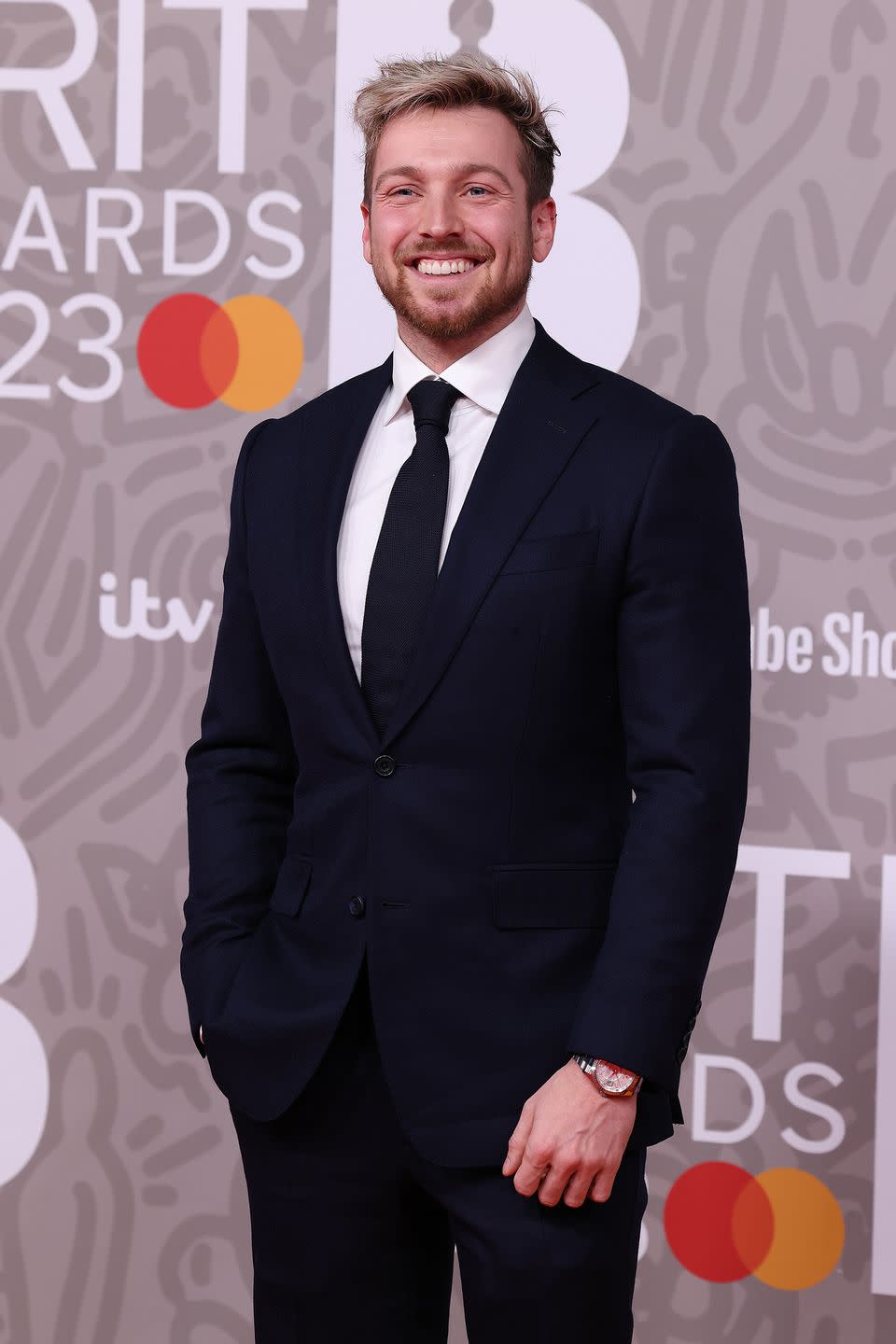 london, england february 11 editorial use only sam thompson attends the brit awards 2023 at the o2 arena on february 11, 2023 in london, england photo by neil mockfordfilmmagic
