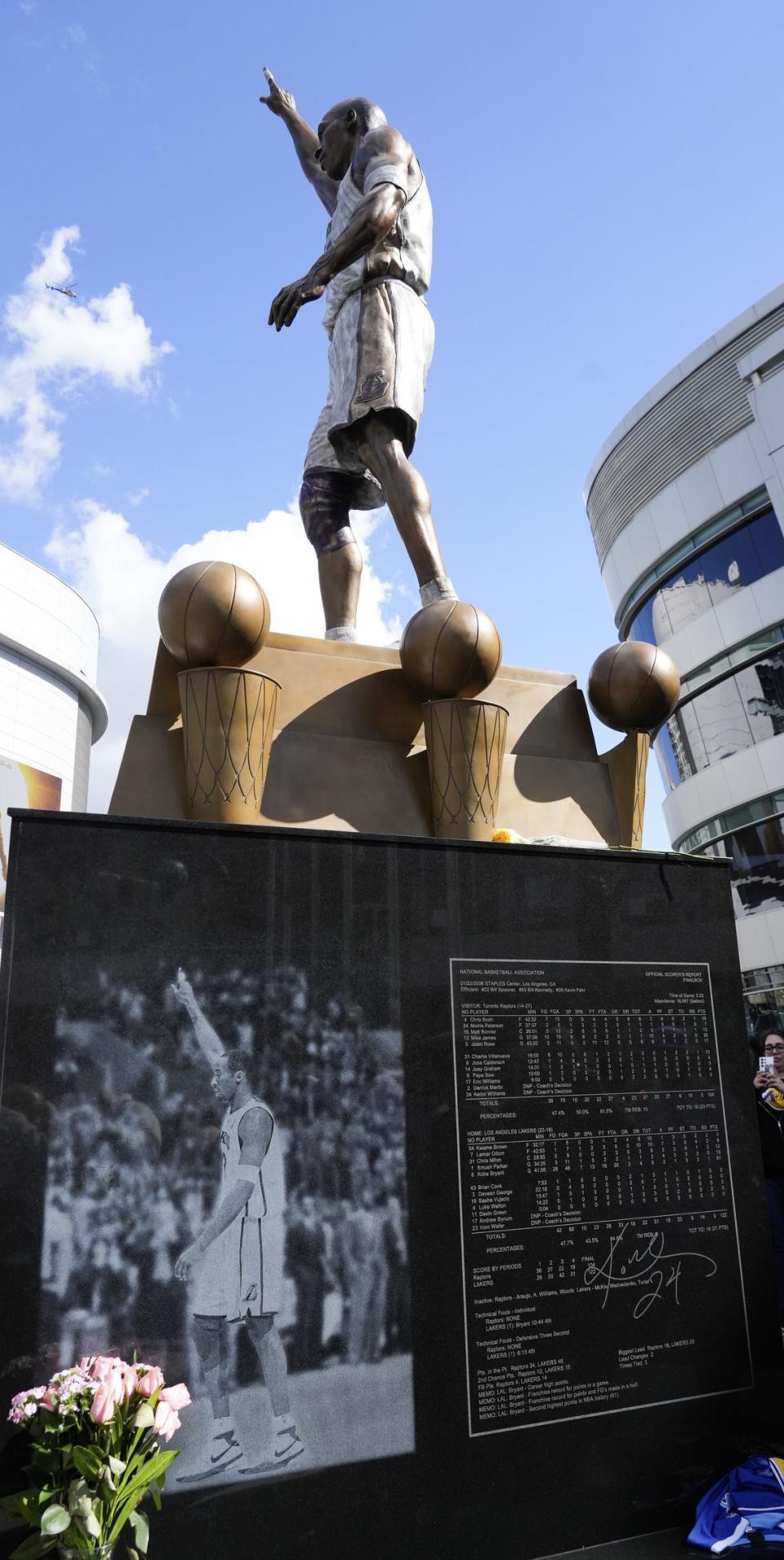 The Los Angeles Lakers unveiled a statue to the public honoring Hall of Famer Kobe Bryant at Crypto.com Arena on Feb. 9. That statue has some mistakes, however.