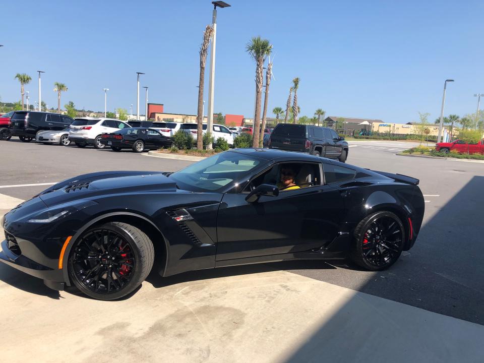 Vanessa Bishop sits inside her 2019 Chevrolet Corvette Z06 on June 1, 2019 the day she took delivery of the new car.