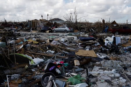 A view of the destroyed the Mudd neighbourhood during a search for the dead operation after Hurricane Dorian hit the Abaco Islands in Marsh Harbour