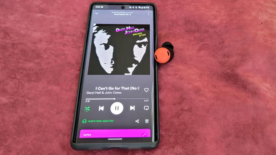 The Google Pixel Buds Pro playing Hall & Oates 