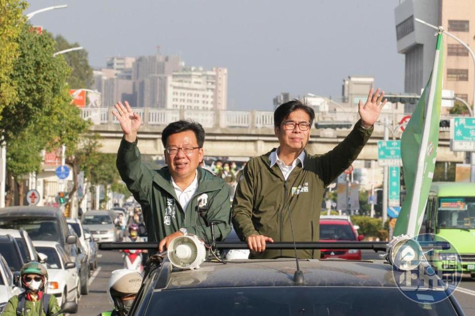 為聲援民進黨自家候選人李俊俋，民進黨代理黨主席陳其邁到嘉義幫忙助選。