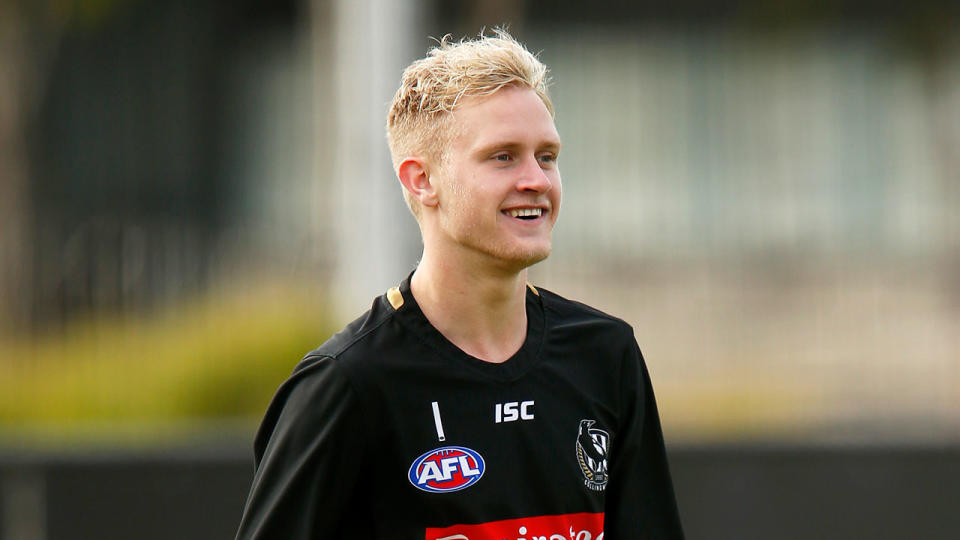 Collingwood star Jaidyn Stephenson will return in the VFL on Saturday.