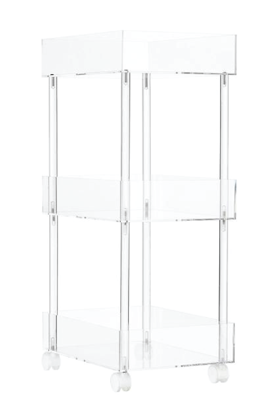 The Container Store  Luxe Acrylic 3-Tier Rolling Cart