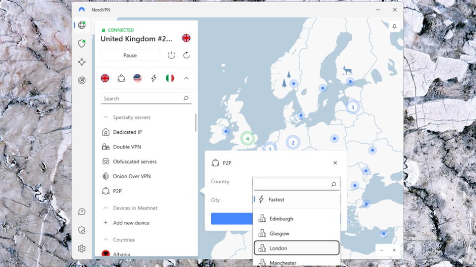 NordVPN P2P torrenting servers