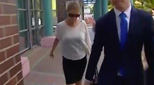 Farlow leaves Burwood Local Court on Monday. Source: 7 News