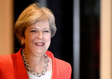 Britain's Prime Minister Theresa May arrives for the BBC's Andrew Marr Show during the Conservative Party Conference in Birmingham, Britain September 30, 2018. REUTERS/Toby Melville