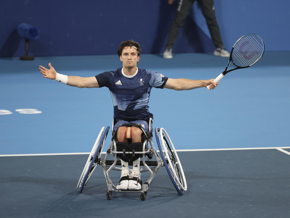 Reid, 29, cut a frustrated figure and he and wheelchair doubles partner Alfie Hewett suffered a second consecutive defeat in a Paralympic final