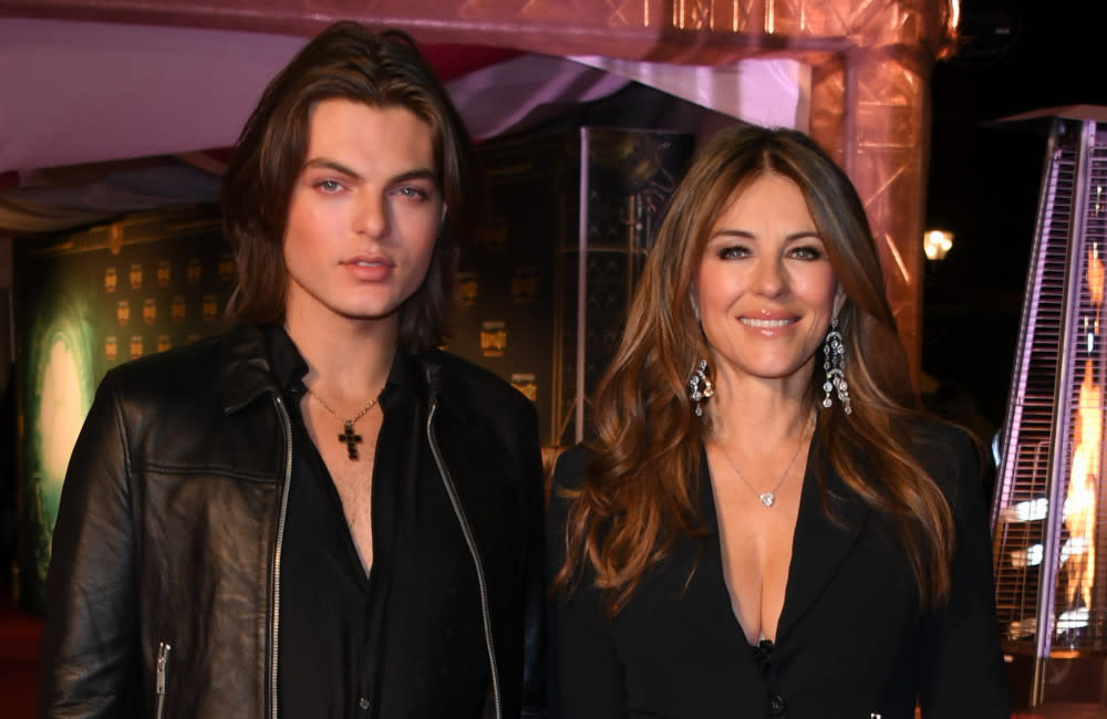 Elizabeth Hurley felt safe having her son with her filming the X-rated scenes credit:Bang Showbiz