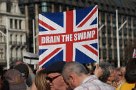 <p>Pro-Brexit demonstrators marched in their thousands (PA) </p>