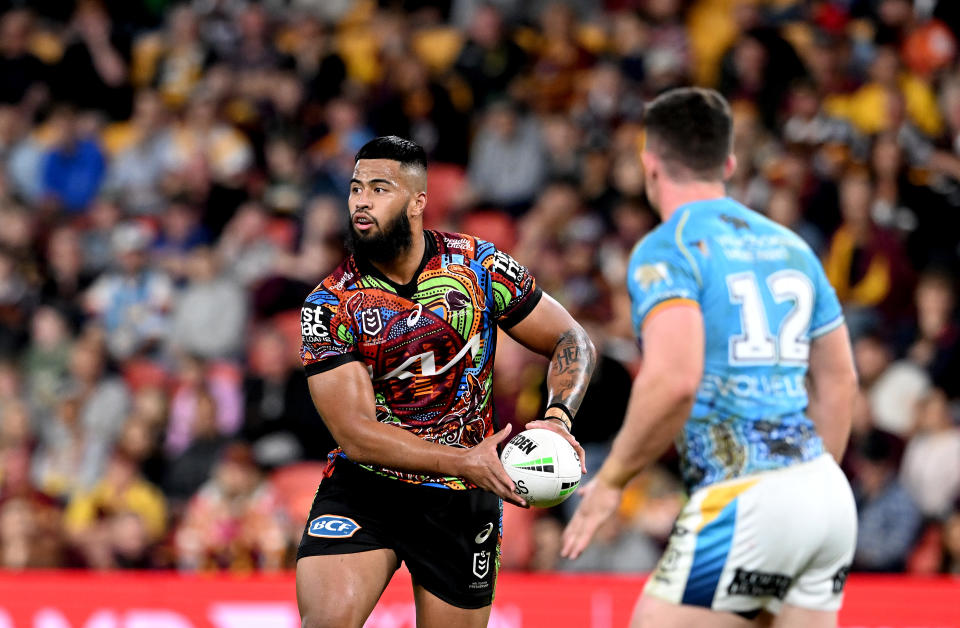 Seen here, Payne Haas in action for the Brisbane Broncos against the Gold Coast Titans.