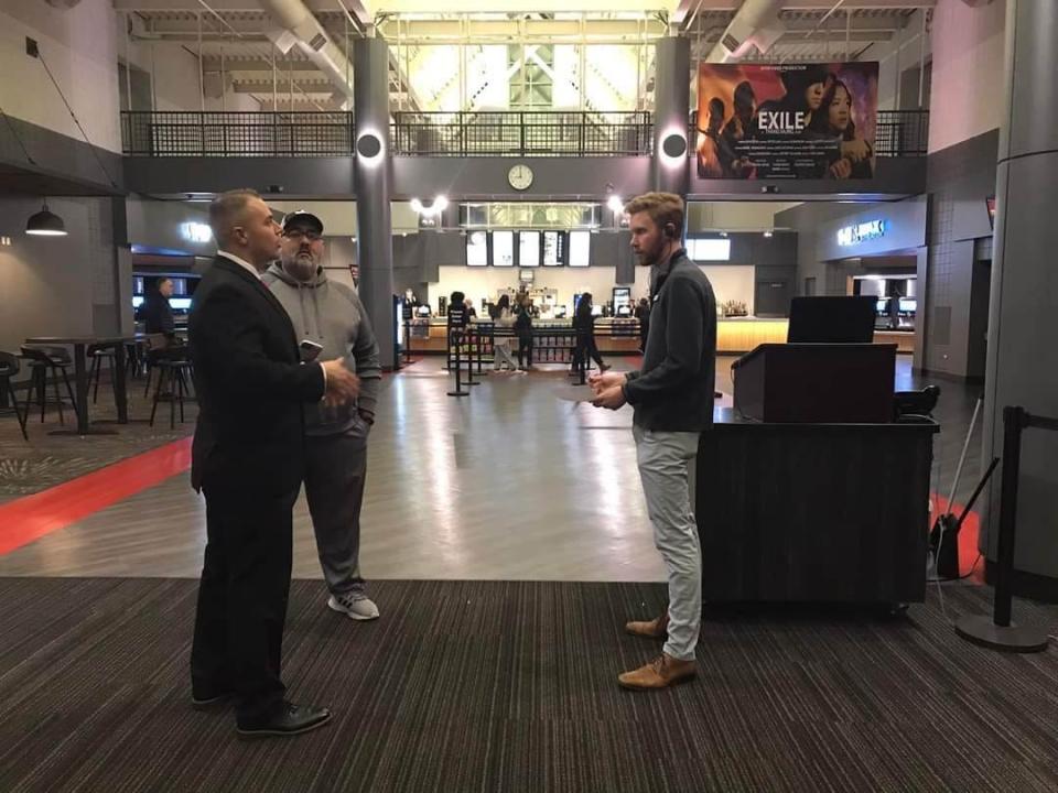 "Exile" executive producer Marc Hemingway speaks at Celebration Cinema Lansing, where the film will be showing Dec. 2 through Dec. 4.