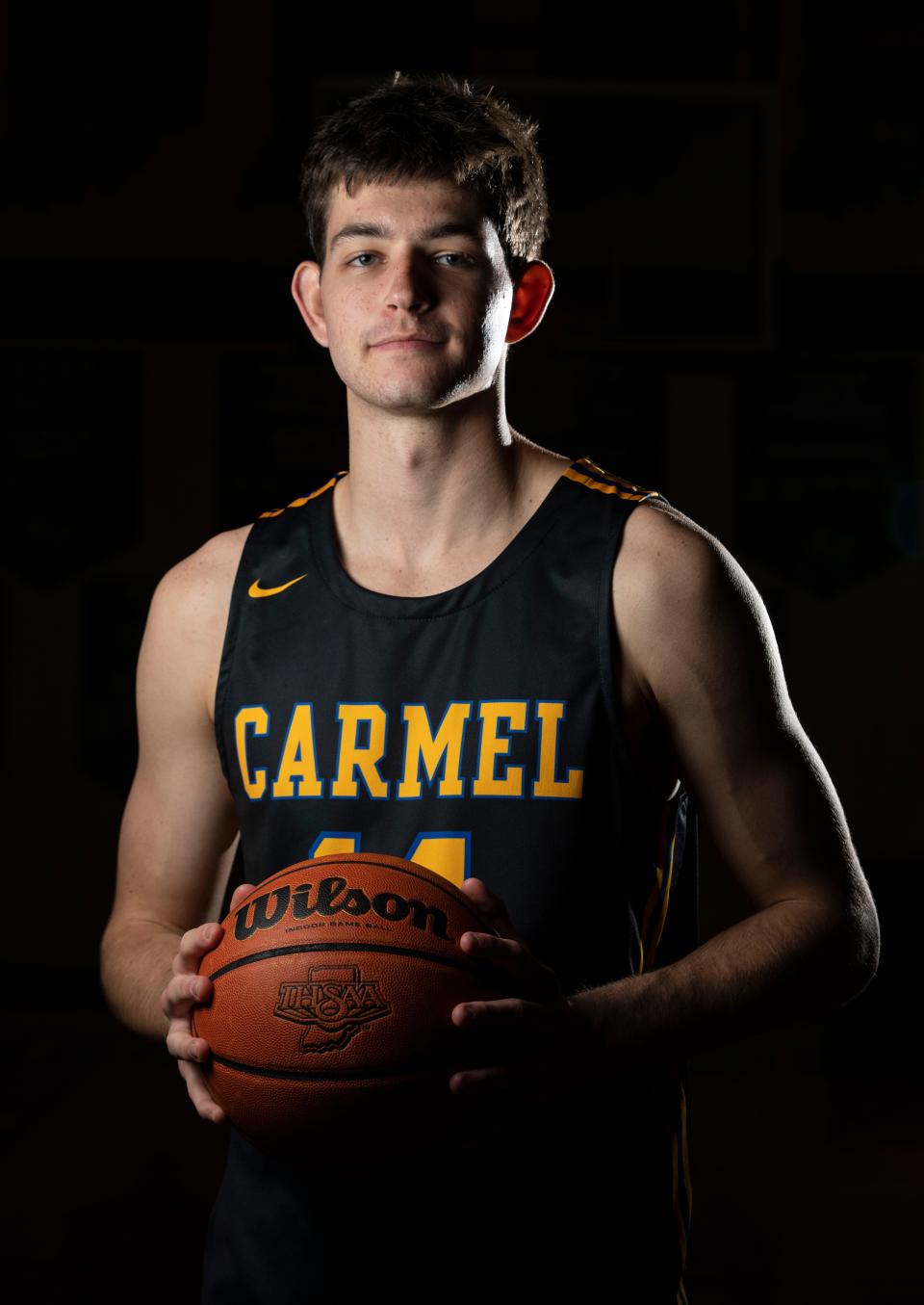 Carmel Sam Orme (1) poses for a photo Thursday, Nov 10, 2022 at Cathedral High School in Indianapolis.
