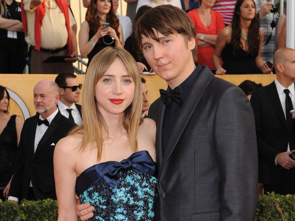Paul Dano and Zoe Kazan arrive at the 20th Annual Screen Actors Guild Awards at The Shrine Auditorium on January 18, 2014 in Los Angeles, California